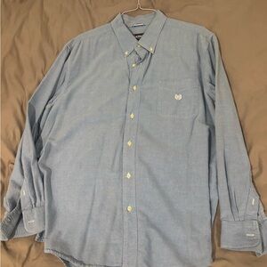 Chaps Easy Care Light Blue Casual Button-Down Shirt